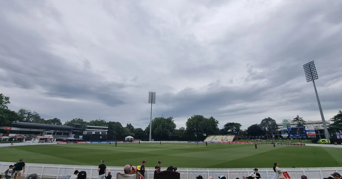 Seddon Park in Hamilton during a domestic match in December 2025